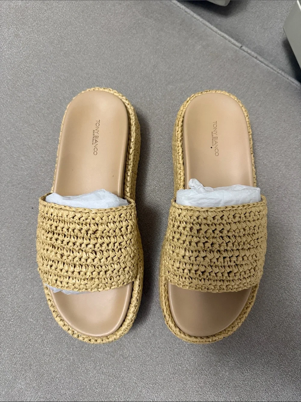Tony Bianco Cream and Black Logo Shoe Box
